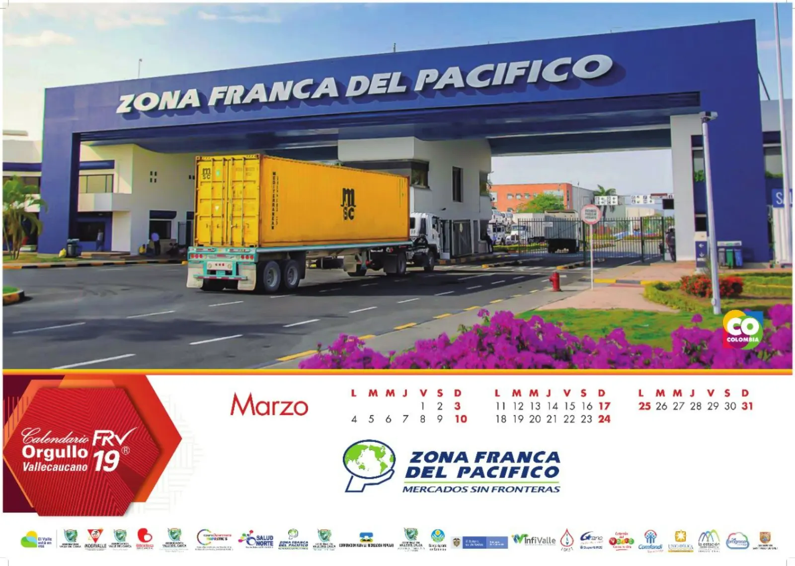 Calendario Orgullo Vallecaucano — Zona Franca del Pacífico